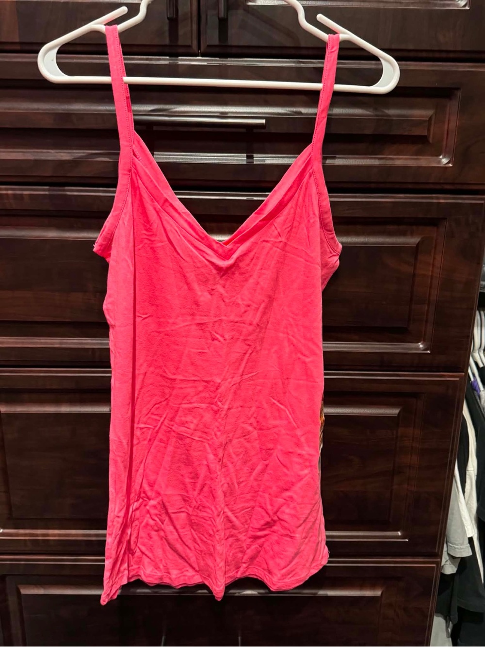 OP Coral Pink V-Neck Spaghetti Strap Tank XL - Picture 2 of 5